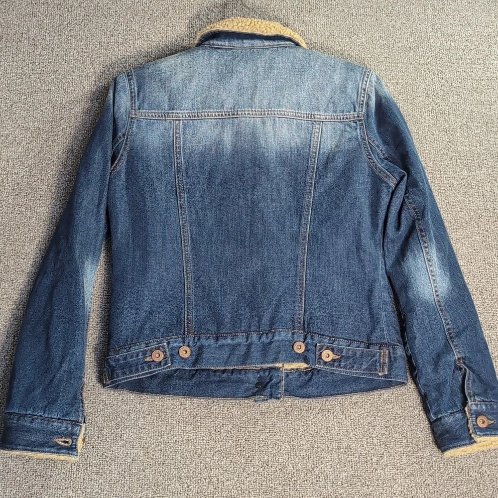 NWT Mavi Kaira Sherpa Lined Denim Trucker Jacket Size Small - Picture 6 of 13